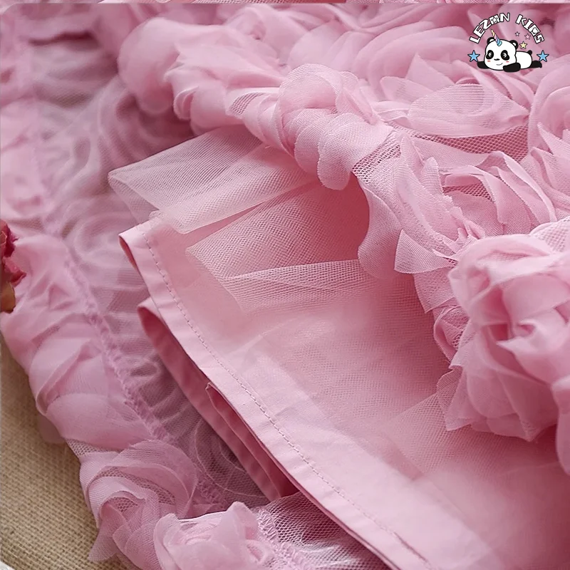 LEZONKIDS - Wholesale Summer Sleeveless Sequined Dress  Flowers Girls Dress for 2-8T Kids